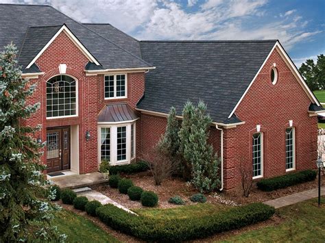 what color metal roof goes with red brick house|shingle colors for brick homes.